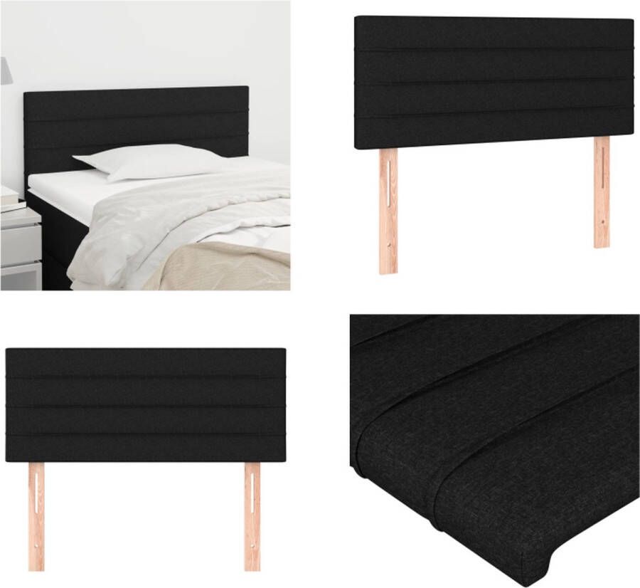 VidaXL Hoofdbord 80x5x78 88 cm stof zwart Hoofdbord Hoofdborden Hoofdeinde Houten Hoofdbord