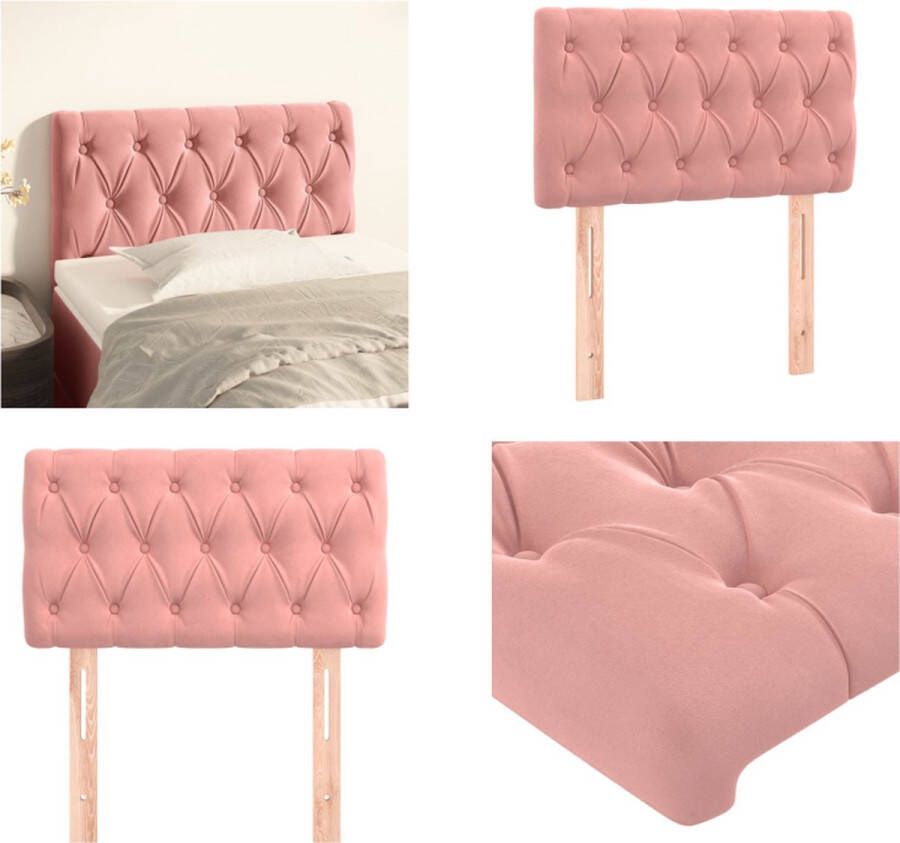 VidaXL Hoofdbord 80x7x78 88 cm fluweel roze Hoofdbord Hoofdborden Hoofdeinde Houten Hoofdbord