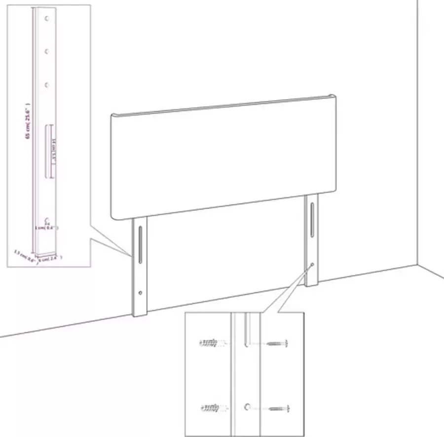 VIDAXL Hoofdbord 80x7x78 88 cm stof blauw - Foto 1