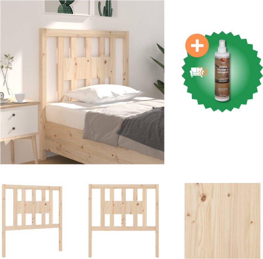 VidaXL Houten Hoofdeinde Klassieke Uitstraling Hoogwaardig Grenenhout Geschikt voor Bed zonder Hoofdeinde Afmetingen 81 x 4 x 100 cm Bedonderdeel Inclusief Houtreiniger en verfrisser - Foto 7