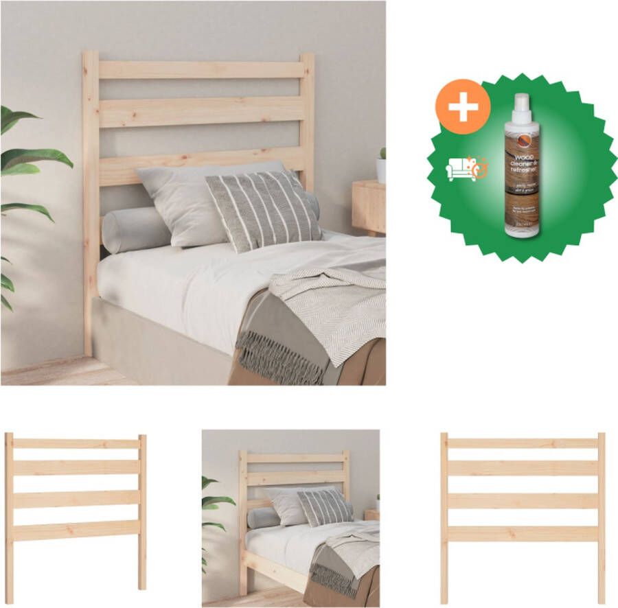 VidaXL Houten Hoofdeinde Klassieke Uitstraling Hoogwaardig Grenenhout Geschikt voor Bed zonder Hoofdeinde Afmetingen 81 x 4 x 100 cm Bedonderdeel Inclusief Houtreiniger en verfrisser - Foto 6