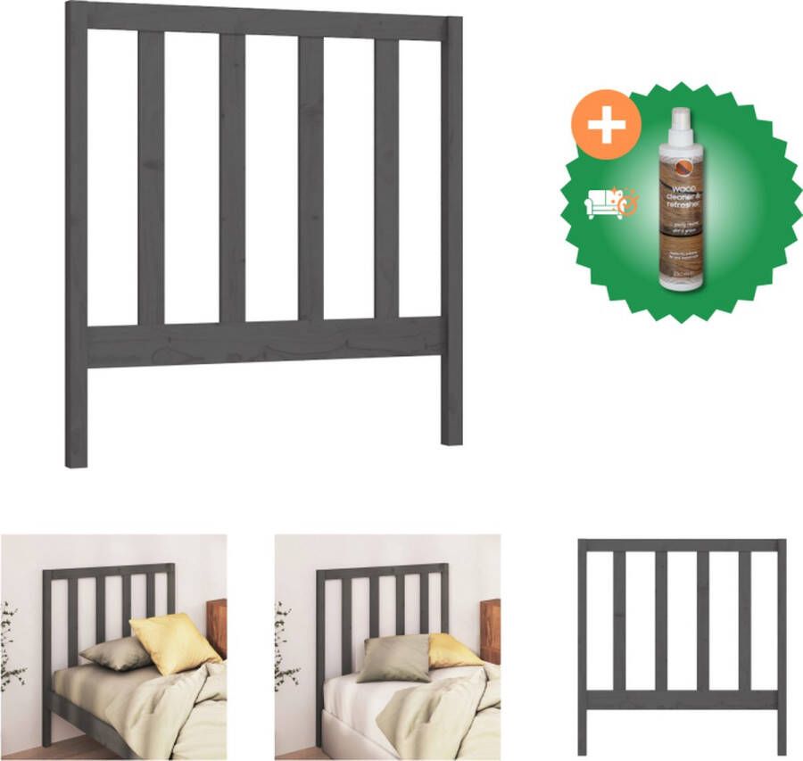 VidaXL Houten Hoofdeinde Hoofdbord 81 x 4 x 100 cm Rustieke uitstraling Bedonderdeel Inclusief Houtreiniger en verfrisser - Foto 3