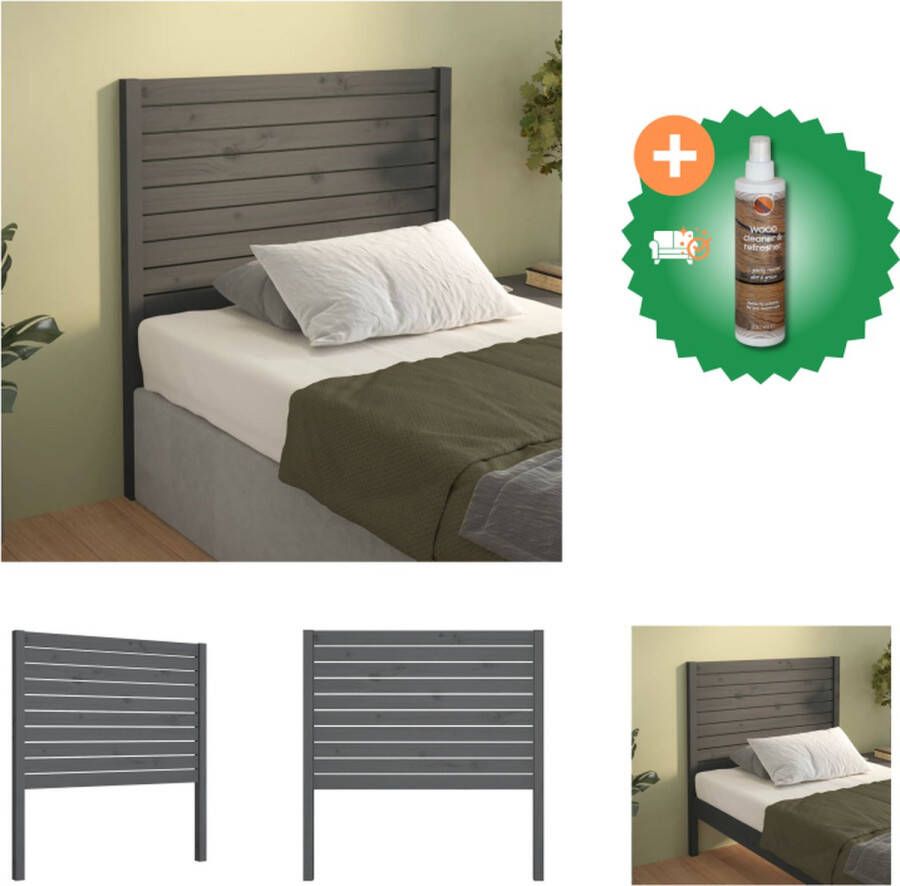VidaXL Houten Hoofdeinde Hoofdbord 81 x 4 x 100 cm Rustieke uitstraling Bedonderdeel Inclusief Houtreiniger en verfrisser - Foto 2