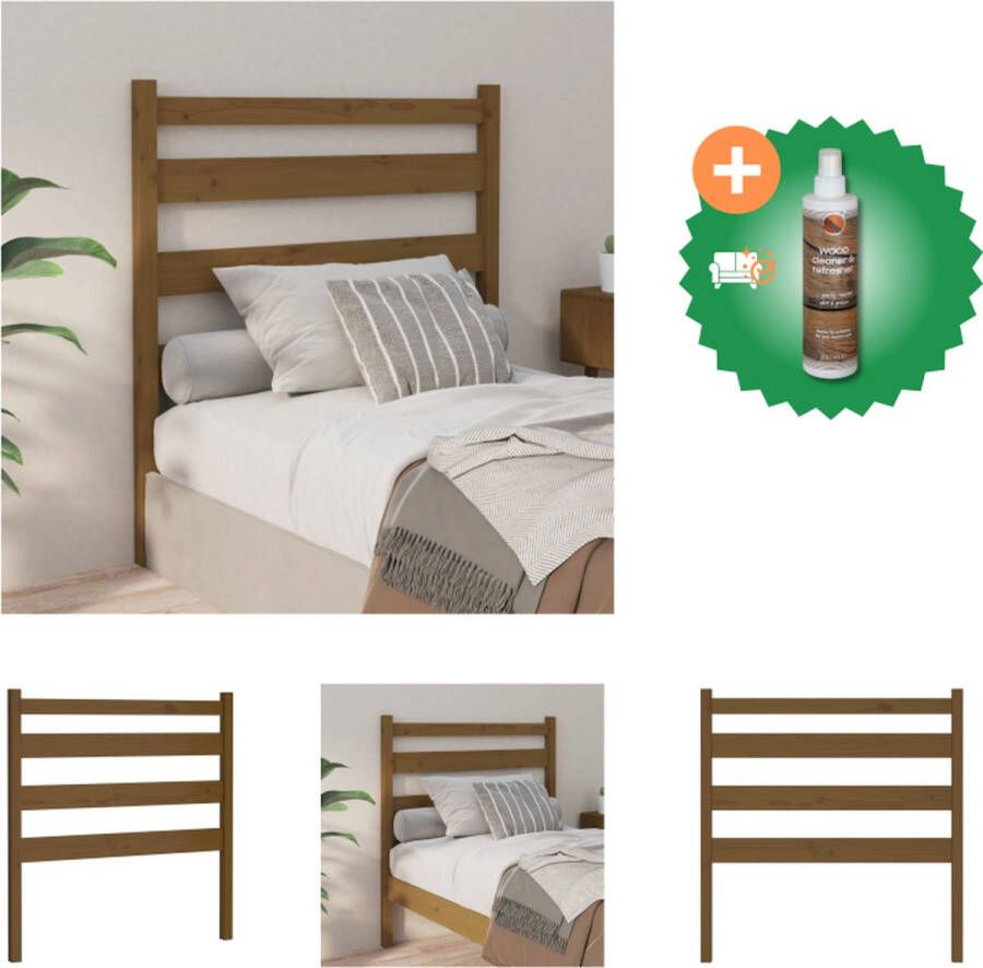 VidaXL Houten Hoofdeinde Klassieke Uitstraling Hoogwaardig Grenenhout Geschikt voor Bed zonder Hoofdeinde Afmetingen 81 x 4 x 100 cm Bedonderdeel Inclusief Houtreiniger en verfrisser - Foto 8