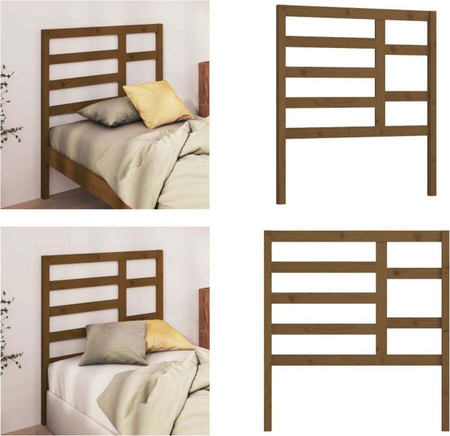 VidaXL Hoofdbord 81x4x104 cm massief grenenhout honingbruin Hoofdbord Hoofdborden Hoofdeinde Houten Hoofdbord