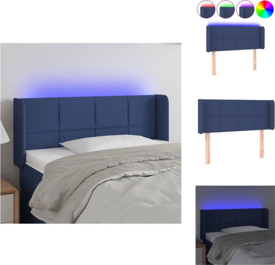 VidaXL Hoofdbord 83 x 16 x 78 88 cm Blauw LED-strip Bedonderdeel
