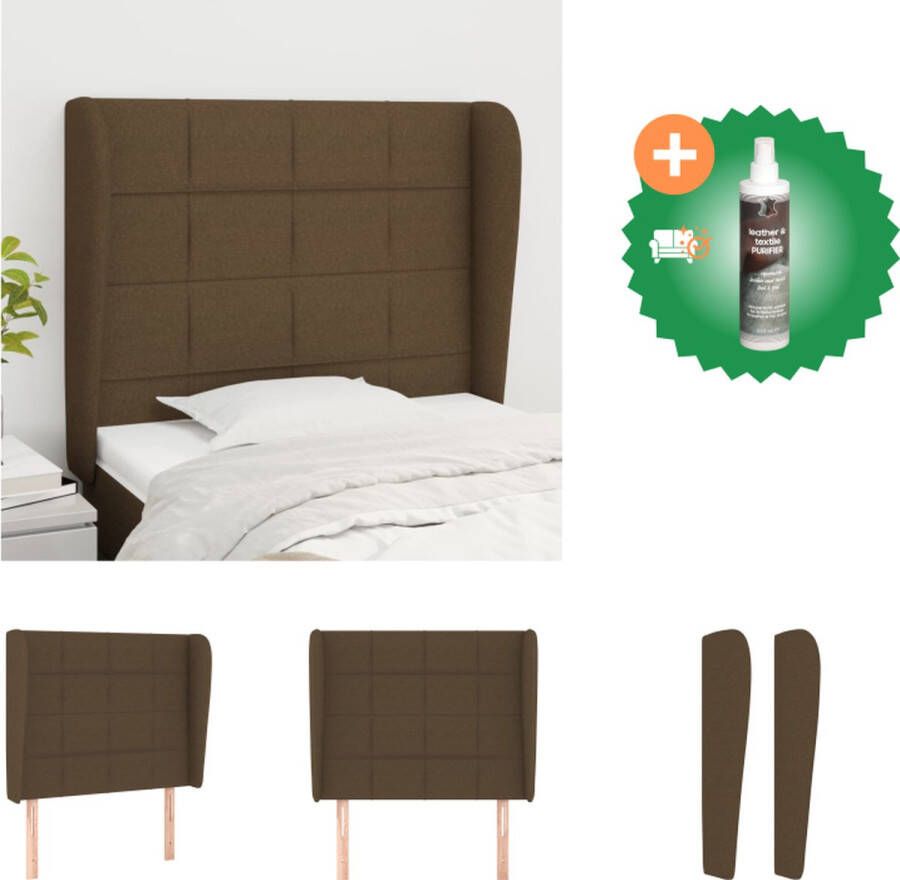 VidaXL Hoofdbord 83 x 23 x 118 128 cm donkerbruin stof hout schuim Bedonderdeel Inclusief Reiniger