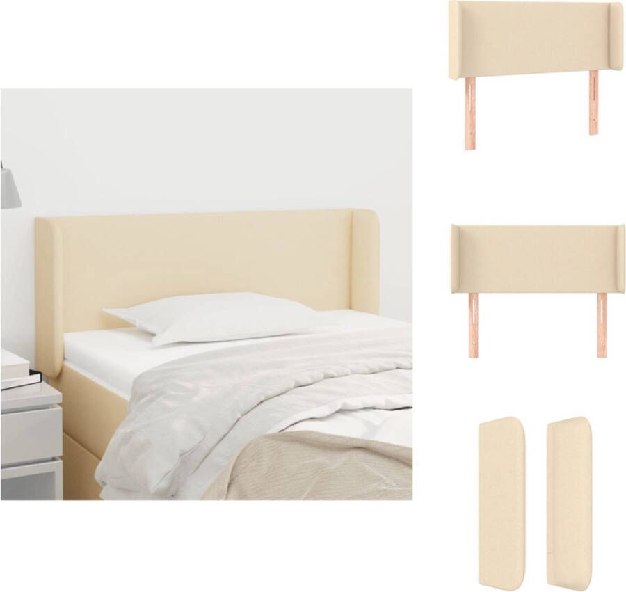 VidaXL Klassiek hoofdbord crème verstelbare hoogte ademend en duurzaam stevige poten comfortabele ondersteuning 83x16x78 88cm Bedonderdeel - Foto 4