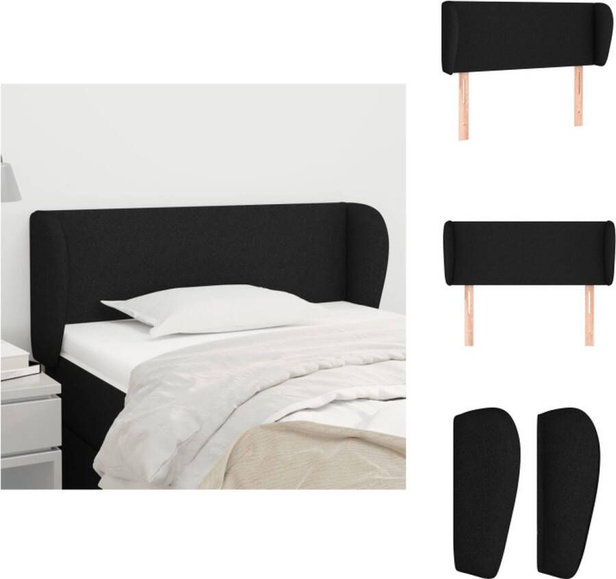 VidaXL Hoofdbord Bed 83 x 23 x 78 88 cm Zwart Duurzaam Materiaal Verstelbare Hoogte Stevige Poten Bedonderdeel - Foto 5