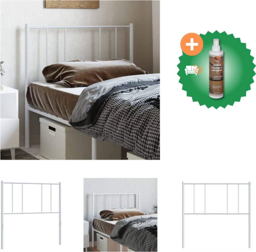 VidaXL Hoofdbord 85 x 3 x 90 cm Robuuste stalen constructie Bedonderdeel Inclusief Houtreiniger en verfrisser