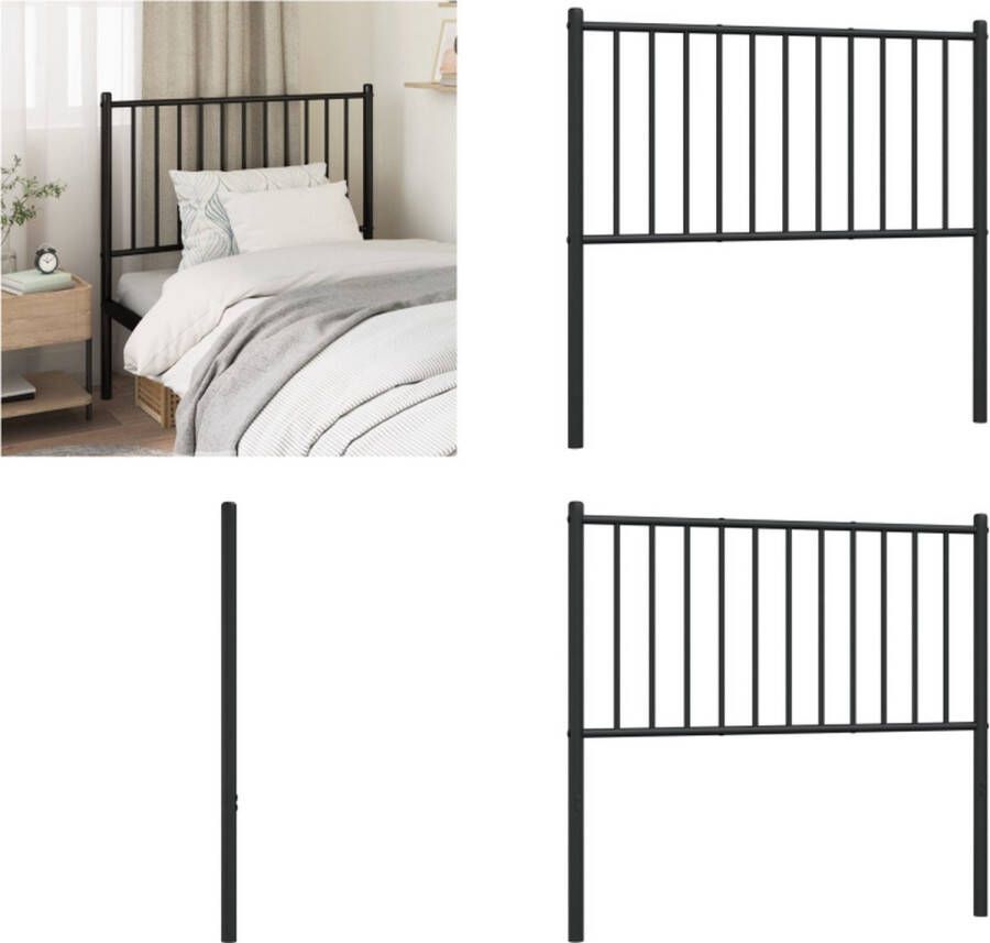 VidaXL Hoofdbord 90 cm metaal zwart Hoofdbord Hoofdborden Hoofdeinde Metalen Hoofdbord - Foto 8