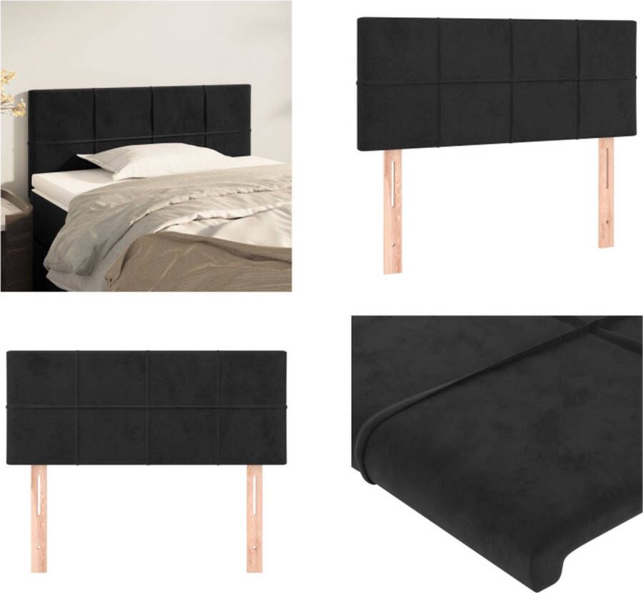 VidaXL Hoofdbord 90x5x78 88 cm fluweel zwart Hoofdbord Hoofdborden Hoofdeinde Houten Hoofdbord - Foto 2