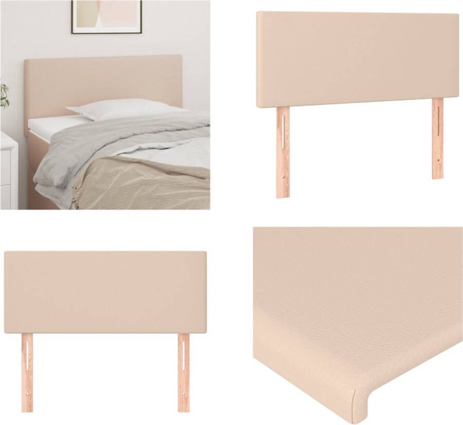 VidaXL Hoofdbord 90x5x78 88 cm kunstleer cappuccinokleurig Hoofdbord Hoofdborden Hoofdeinde Houten Hoofdbord - Foto 2
