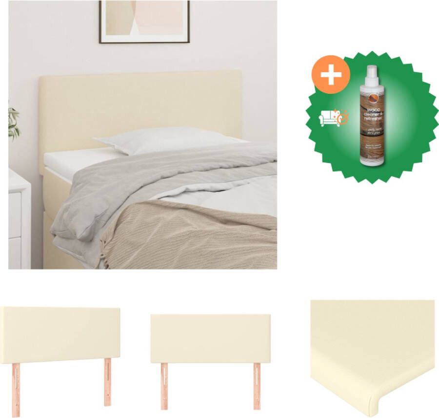 VidaXL Hoofdbord 90x5x78 88 cm kunstleer crèmekleurig Bedonderdeel Inclusief Houtreiniger en verfrisser