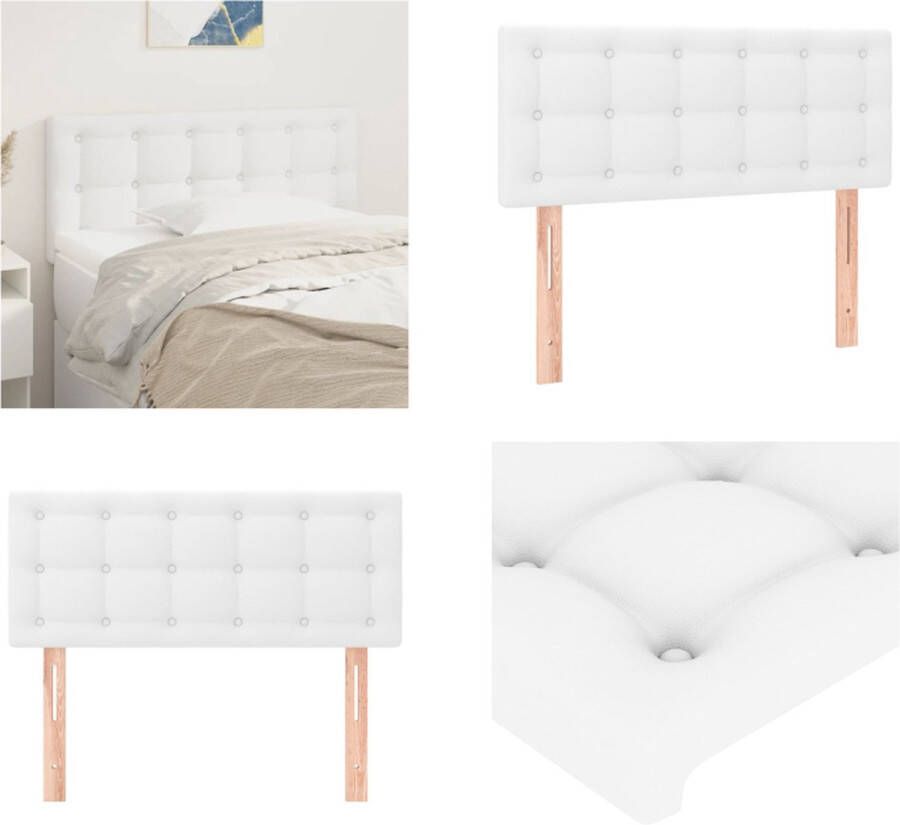 VidaXL Hoofdbord 90x5x78 88 cm kunstleer wit Hoofdbord Hoofdborden Hoofdeinde Houten Hoofdbord - Foto 2