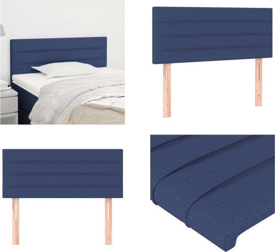 VidaXL Hoofdbord 90x5x78 88 cm stof blauw Hoofdbord Hoofdborden Hoofdeinde Houten Hoofdbord