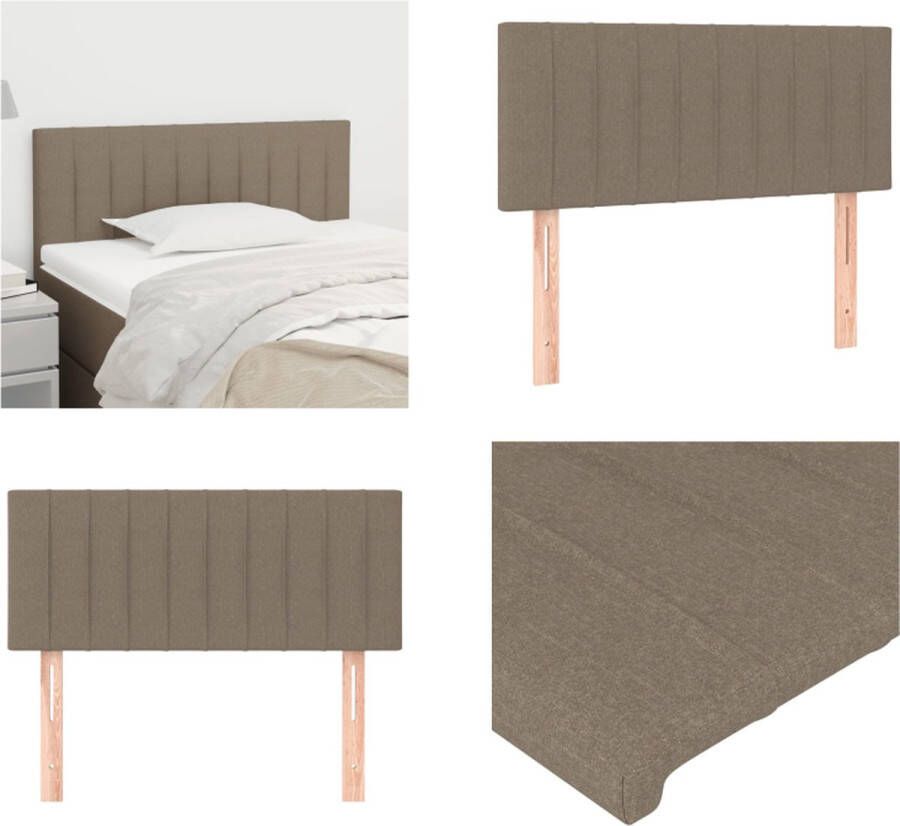 VidaXL Hoofdbord 90x5x78 88 cm stof taupe Hoofdbord Hoofdborden Hoofdeinde Houten Hoofdbord - Foto 2