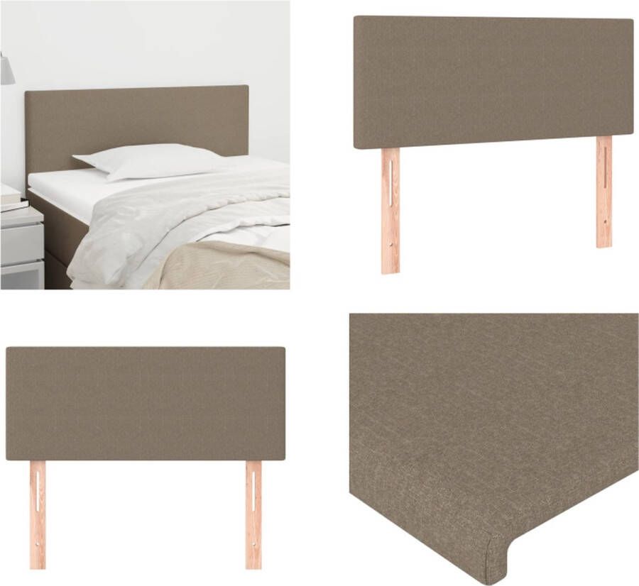 VidaXL Hoofdbord 90x5x78 88 cm stof taupe Hoofdbord Hoofdborden Hoofdeinde Houten Hoofdbord