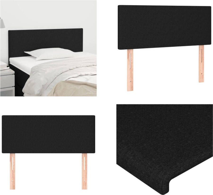 VidaXL Hoofdbord 90x5x78 88 cm stof zwart Hoofdbord Hoofdborden Hoofdeinde Houten Hoofdbord - Foto 2