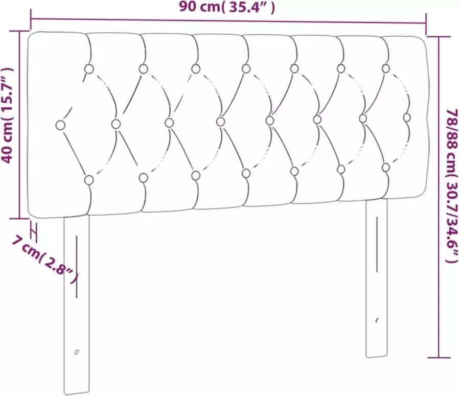 VIDAXL Hoofdbord 90x7x78 88 cm fluweel donkergroen - Foto 4