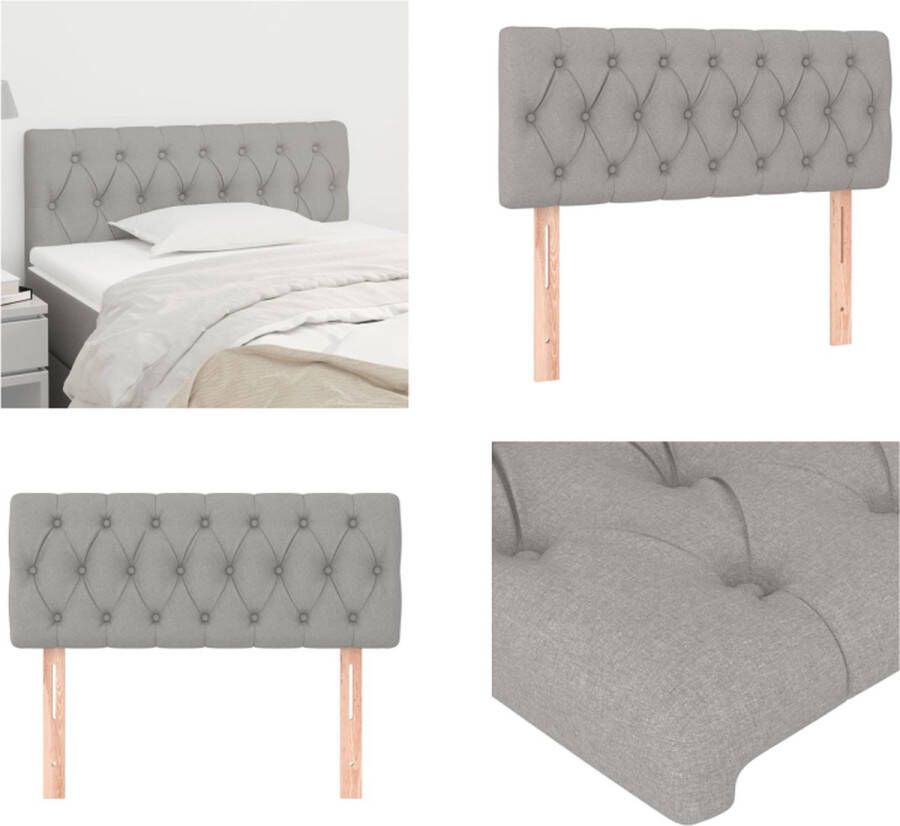 VidaXL Hoofdbord 90x7x78 88 cm stof lichtgrijs Hoofdbord Hoofdborden Hoofdeinde Houten Hoofdbord