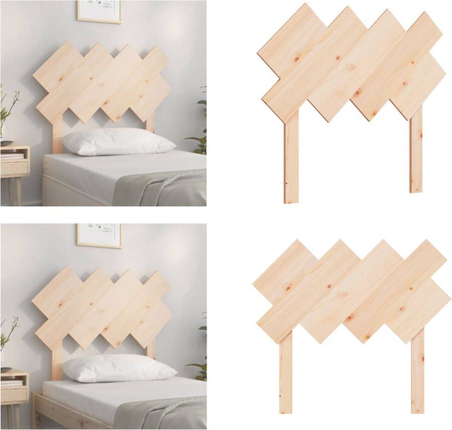 VidaXL Hoofdbord 92x3x81 cm massief grenenhout Hoofdbord Hoofdborden Hoofdeinde Houten Hoofdbord