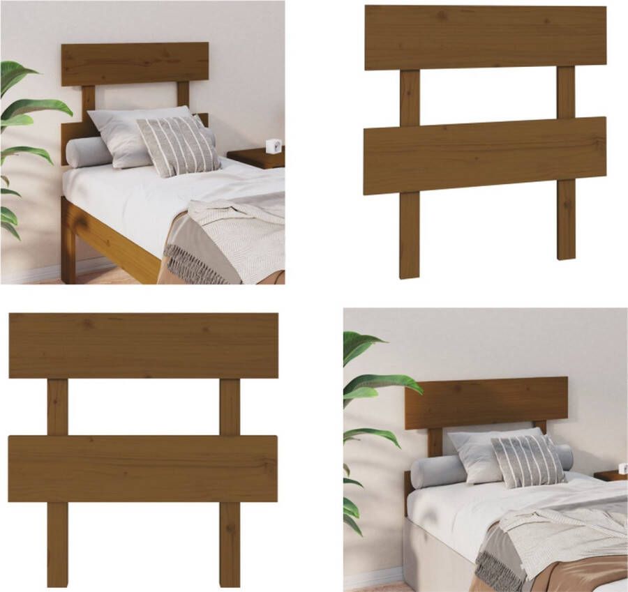 VidaXL Hoofdbord 93 5x3x81 cm massief grenenhout honingbruin Hoofdbord Hoofdborden Hoofdeinde Houten Hoofdbord - Foto 2