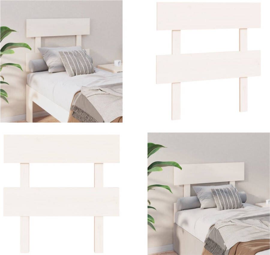VidaXL Hoofdbord 93-5x3x81 cm massief grenenhout wit Hoofdbord Hoofdborden Hoofdeinde Houten Hoofdbord