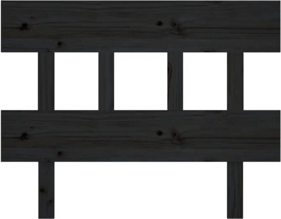 VIDAXL Hoofdbord 93 5x3x81 cm massief grenenhout zwart - Foto 4