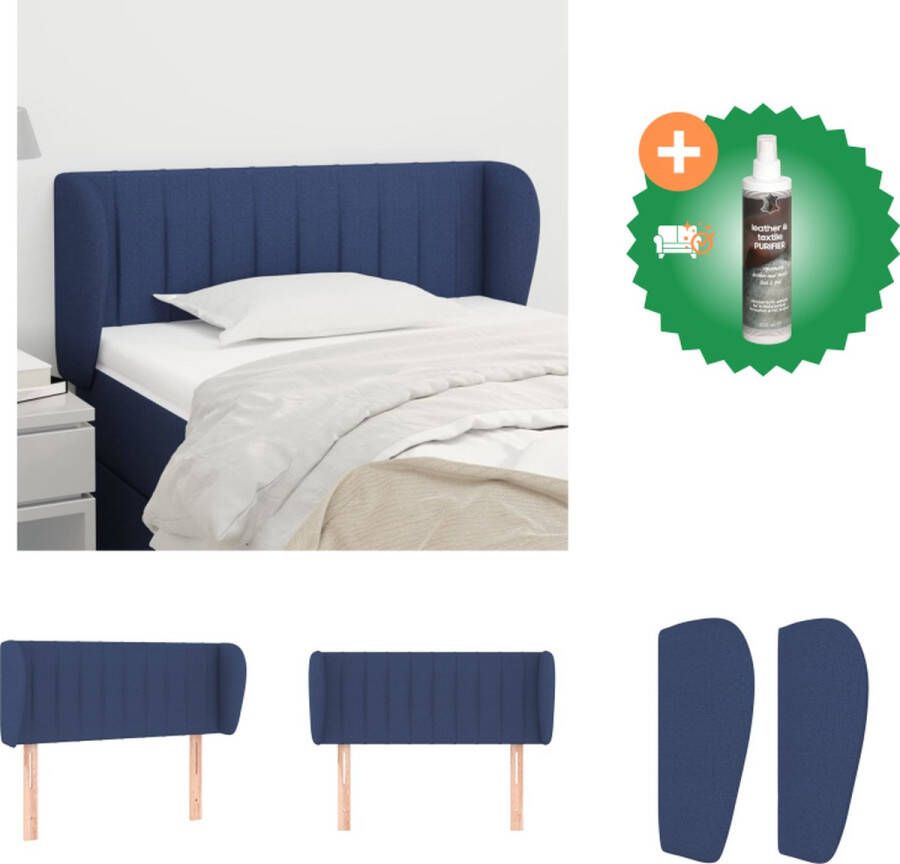 VidaXL Hoofdbord 93 x 23 x 78 88 cm Blauw Stof hout larikshout Bedonderdeel Inclusief Reiniger