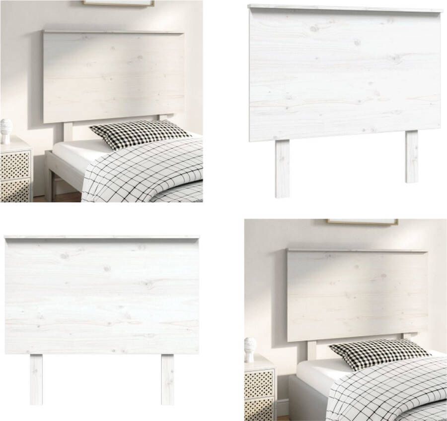 VidaXL Hoofdbord 94x6x82 5 cm massief grenenhout wit Hoofdbord Hoofdborden Hoofdeinde Houten Hoofdbord