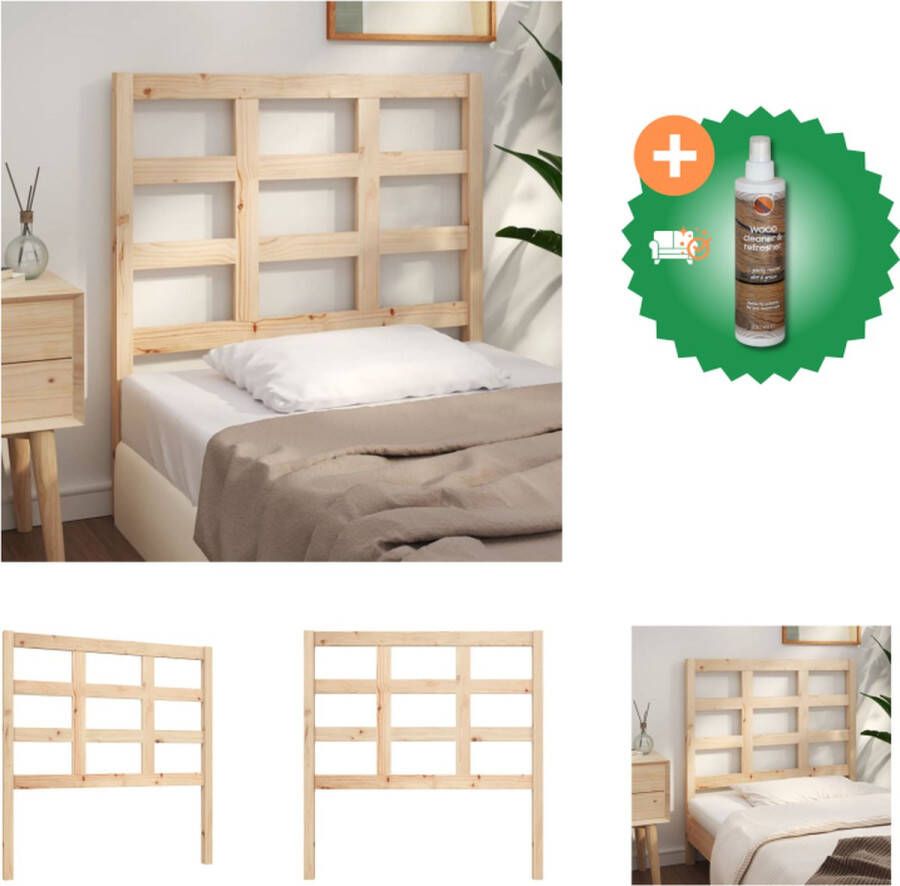 VidaXL Hoofdbord 95-5x4x100 cm massief grenenhout Bedonderdeel Inclusief Houtreiniger en verfrisser
