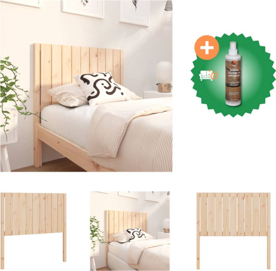 VidaXL Hoofdbord 95-5x4x100 cm massief grenenhout Bedonderdeel Inclusief Houtreiniger en verfrisser