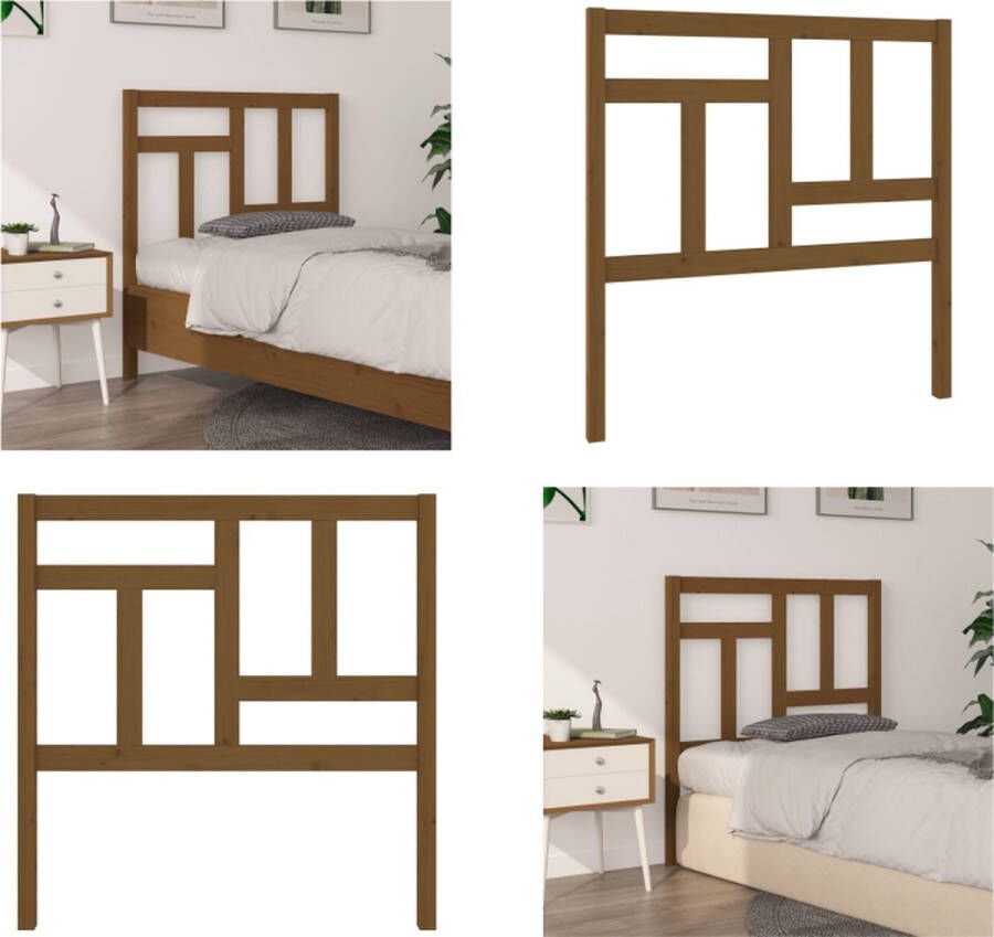 VidaXL Hoofdbord 95-5x4x100 cm massief grenenhout honingbruin Hoofdbord Hoofdborden Hoofdeinde Houten Hoofdbord - Foto 8