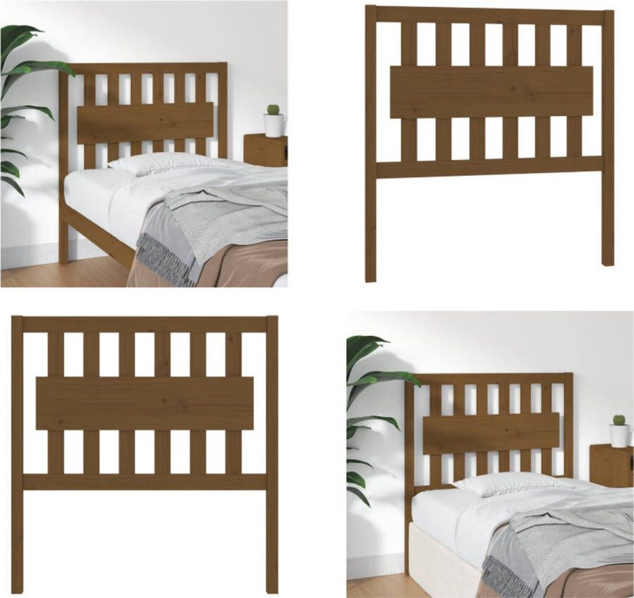 VidaXL Hoofdbord 95-5x4x100 cm massief grenenhout honingbruin Hoofdbord Hoofdborden Hoofdeinde Houten Hoofdbord - Foto 9