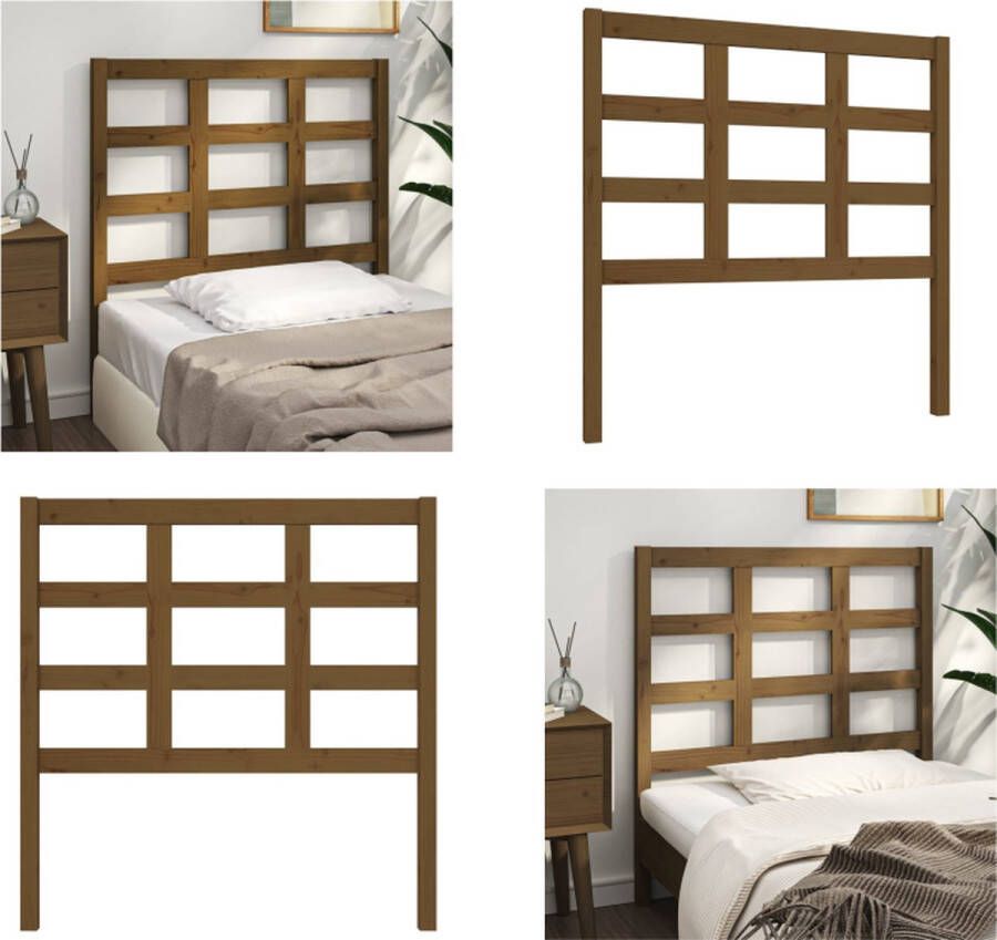 VidaXL Hoofdbord 95-5x4x100 cm massief grenenhout honingbruin Hoofdbord Hoofdborden Hoofdeinde Houten Hoofdbord - Foto 10