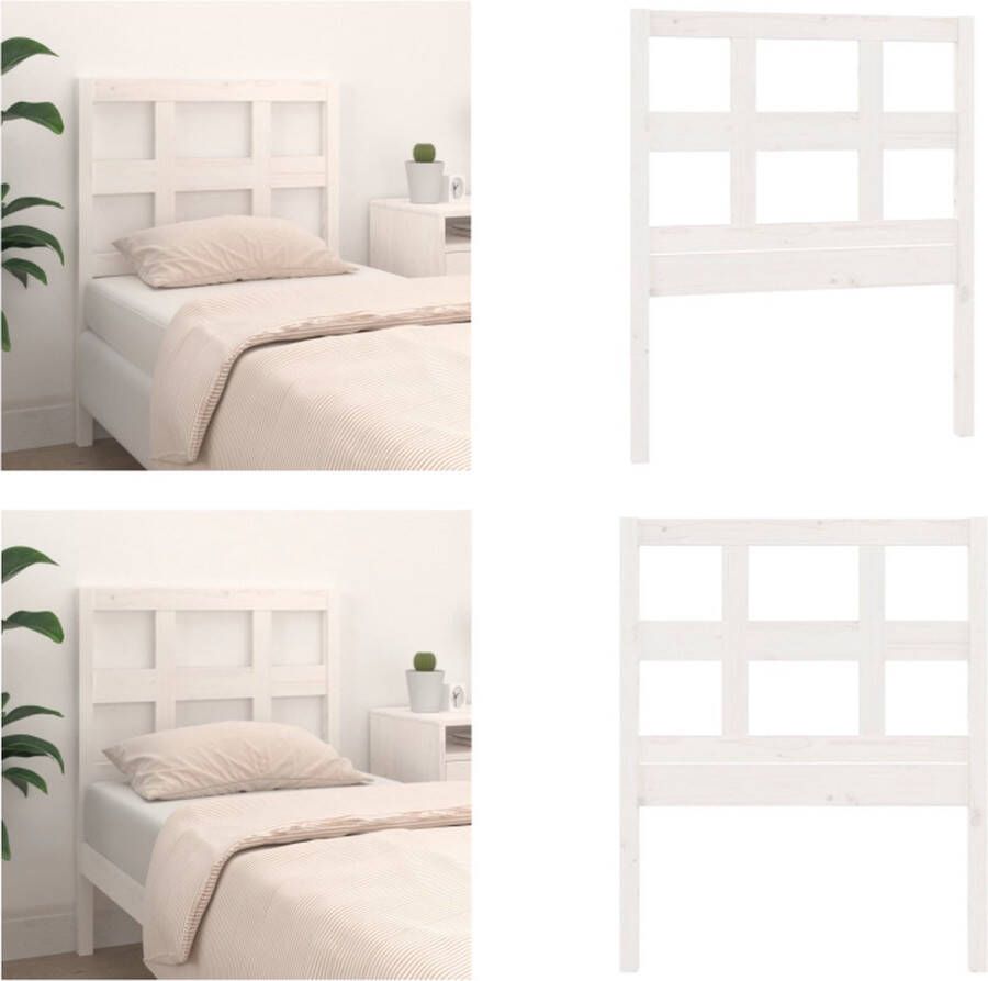 VidaXL Hoofdbord 95-5x4x100 cm massief grenenhout wit Hoofdbord Hoofdborden Hoofdeinde Houten Hoofdbord - Foto 3