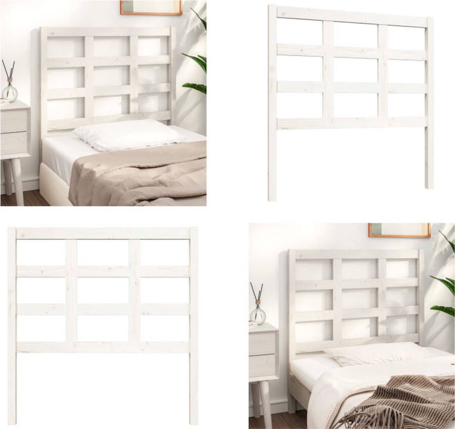 VidaXL Hoofdbord 95-5x4x100 cm massief grenenhout wit Hoofdbord Hoofdborden Hoofdeinde Houten Hoofdbord - Foto 6