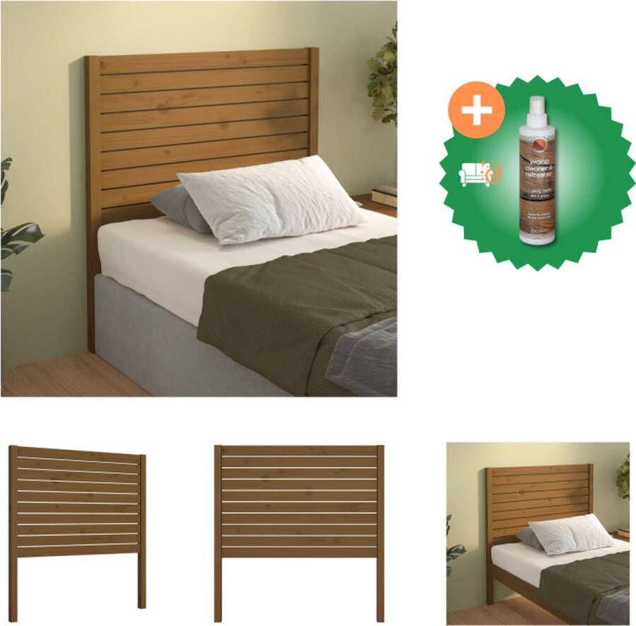 VidaXL Houten Hoofdeinde Klassiek Hoofdborden Afmeting- 96 x 4 x 100 cm Kleur- Honingbruin Bedonderdeel Inclusief Houtreiniger en verfrisser - Foto 3
