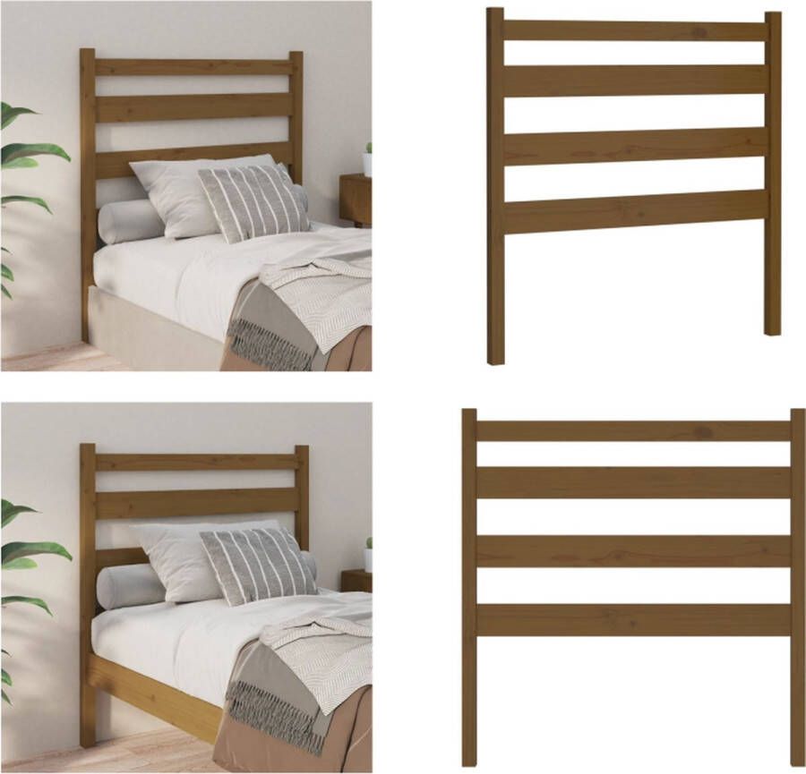 VidaXL Hoofdbord 96x4x100 cm massief grenenhout honingbruin Hoofdbord Hoofdborden Hoofdeinde Houten Hoofdbord - Foto 6