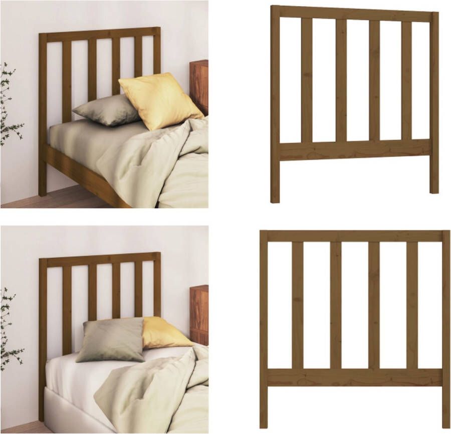 VidaXL Hoofdbord 96x4x100 cm massief grenenhout honingbruin Hoofdbord Hoofdborden Hoofdeinde Houten Hoofdbord - Foto 5