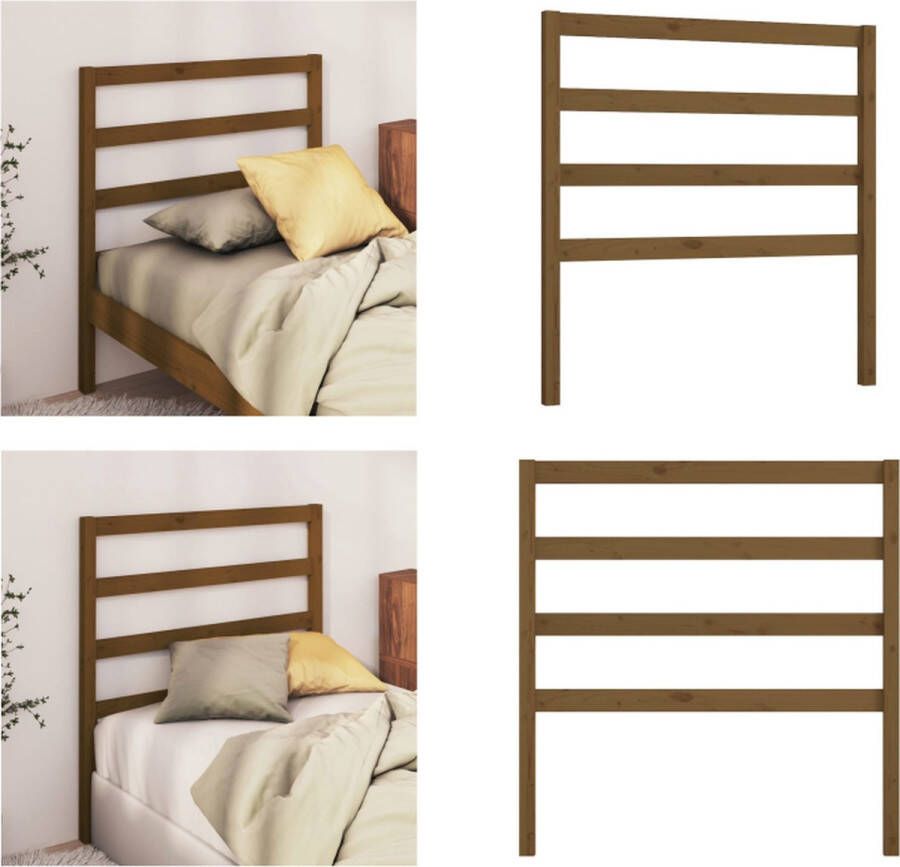 VidaXL Hoofdbord 96x4x100 cm massief grenenhout honingbruin Hoofdbord Hoofdborden Hoofdeinde Houten Hoofdbord - Foto 4