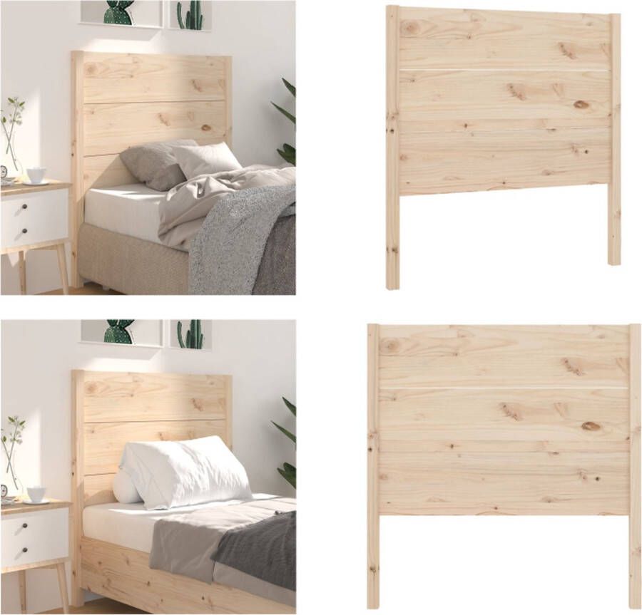 VidaXL Hoofdbord 96x4x100 cm massief grenenhout Hoofdbord Hoofdborden Hoofdeinde Houten Hoofdbord - Foto 4