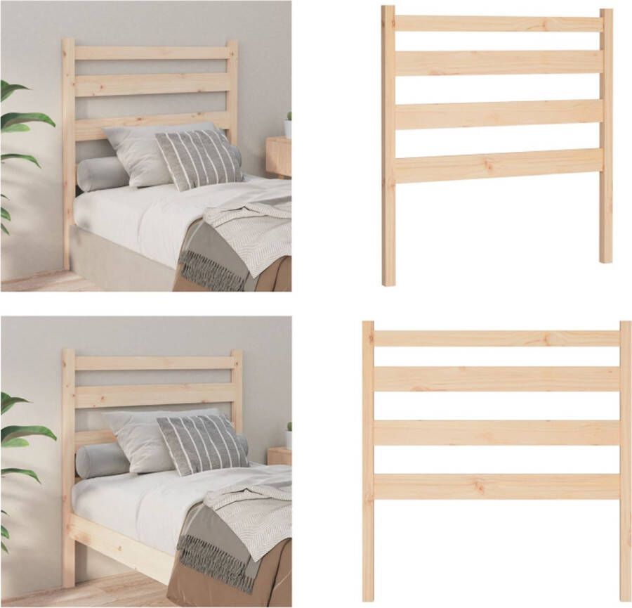 VidaXL Hoofdbord 96x4x100 cm massief grenenhout Hoofdbord Hoofdborden Hoofdeinde Houten Hoofdbord - Foto 2