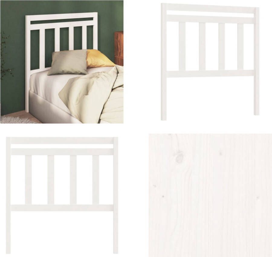 VidaXL Hoofdbord 96x4x100 cm massief grenenhout wit Hoofdbord Hoofdborden Hoofdeinde Houten Hoofdbord - Foto 1