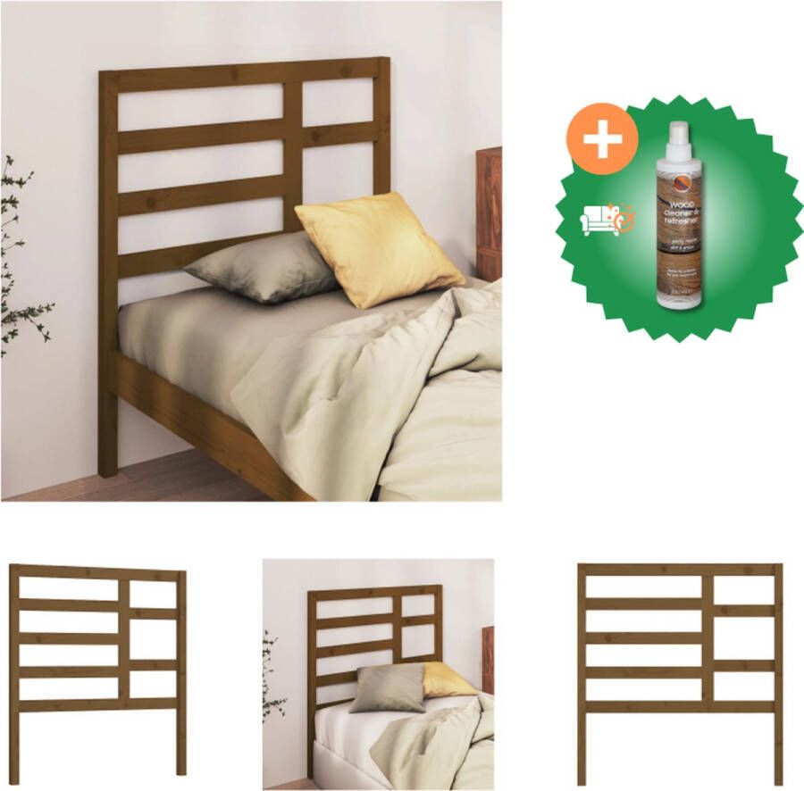 VidaXL Hoofdbord 96x4x104 cm massief grenenhout honingbruin Bedonderdeel Inclusief Houtreiniger en verfrisser - Foto 2