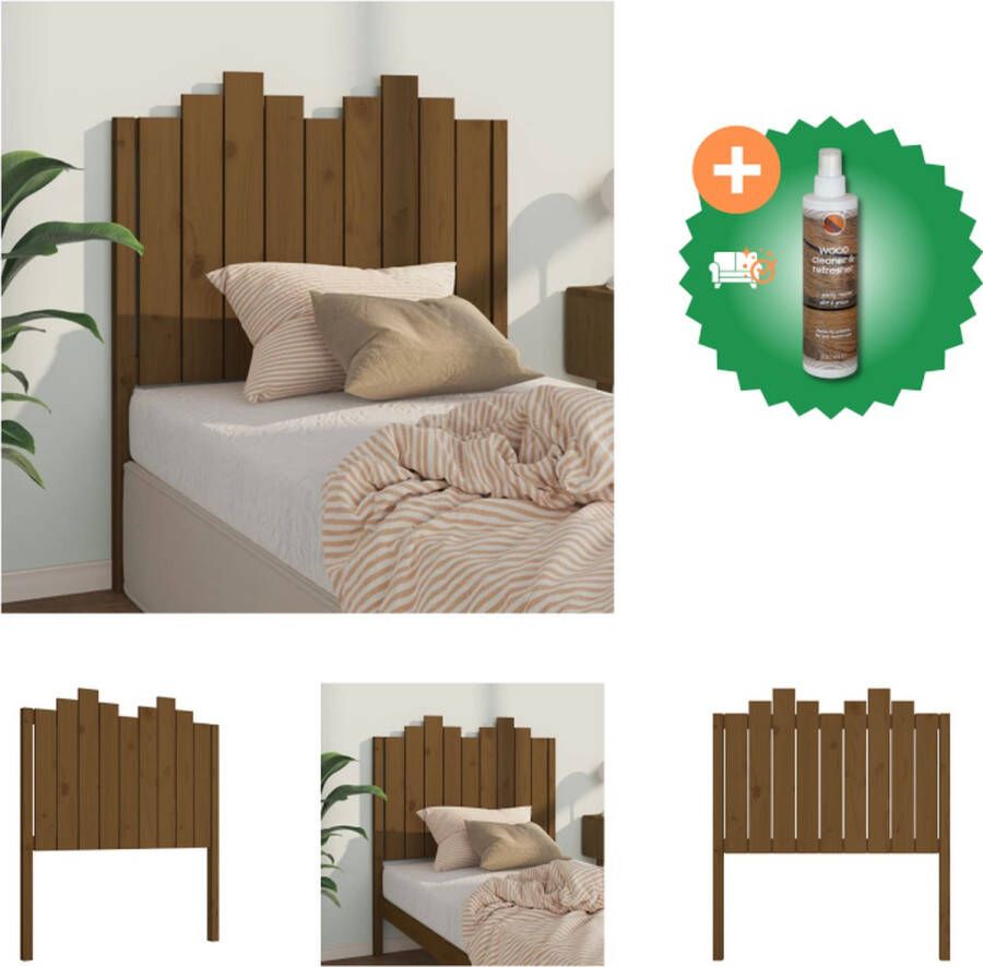 VidaXL Hoofdbord 96x4x110 cm massief grenenhout honingbruin Bedonderdeel Inclusief Houtreiniger en verfrisser