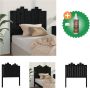 VidaXL Hoofdbord 96x4x110 cm massief grenenhout zwart Bedonderdeel Inclusief Houtreiniger en verfrisser - Thumbnail 1