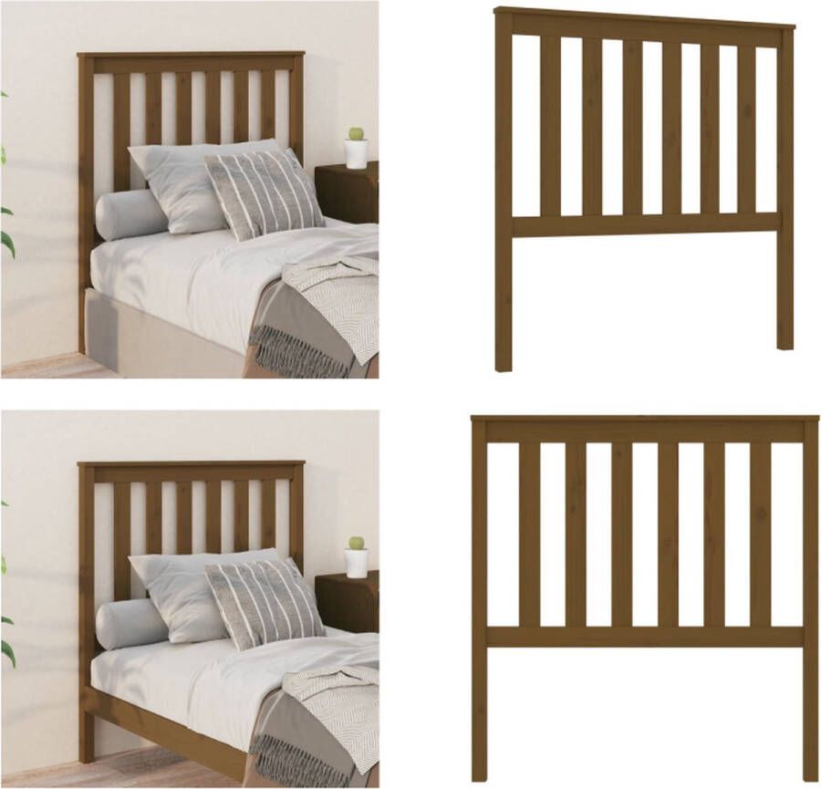 VidaXL Hoofdbord 96x6x101 cm massief grenenhout honingbruin Hoofdbord Hoofdborden Hoofdeinde Houten Hoofdbord