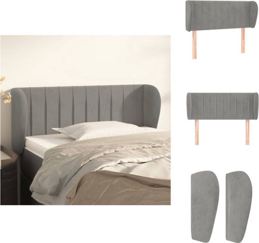 VidaXL Klassiek Hoofdbord Fluweel Stevige Poten Verstelbare Hoogte Comfortabele Ondersteuning Bedonderdeel - Foto 2